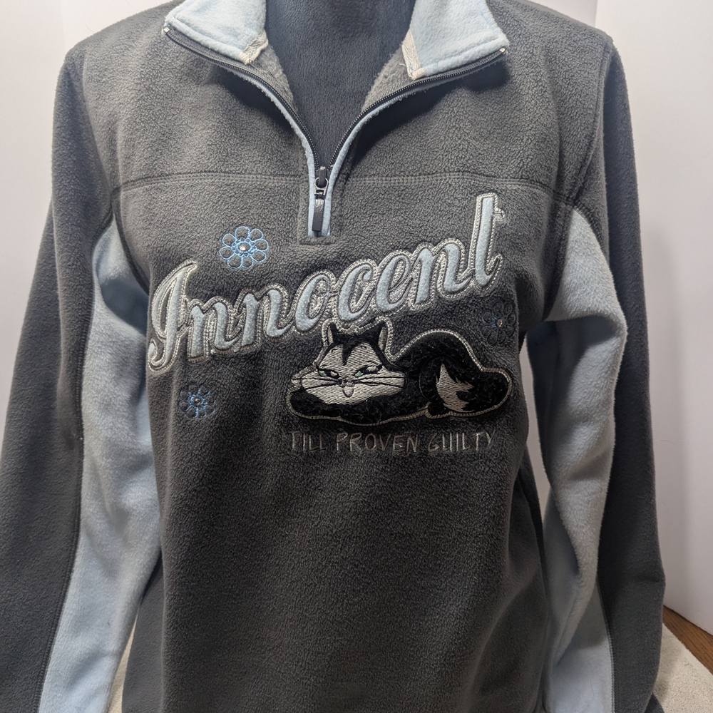 Warner Bros. Gray and Light Blue Cat Sweatshirt
